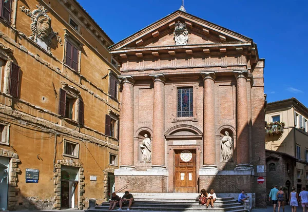 Kirche Des Christoph Chiesa San Cristoforo Siena Italien Drehtermin September — Stockfoto