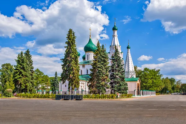 Církev Proroka Eliáše Pohled Chrám Sovětského Náměstí Yaroslavl Zlatý Prsten — Stock fotografie