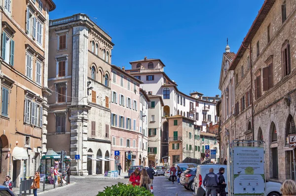 Perugia Italia Una Pintoresca Calle Centro Histórico Ciudad Fecha Rodaje — Foto de Stock