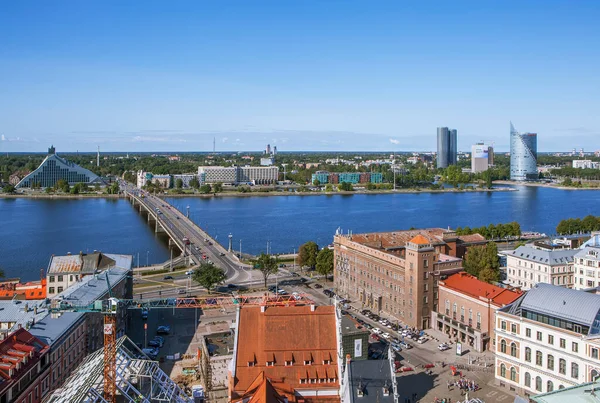 Riga Latvia Ağustos 2018 Peter Kilisesinin Kulesindeki Şehir Manzarası Fotoğrafı — Stok fotoğraf