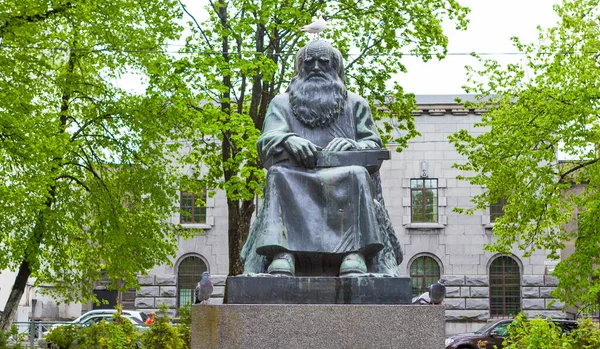 Denkmal Für Petri Shemeikka Den Karelischen Geschichtenerzähler Und Runensänger Sortavala — Stockfoto