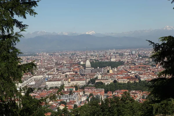 Utsikt Över Turin Ovanifrån Italien Datum För Fotografering Juni 2012 — Stockfoto