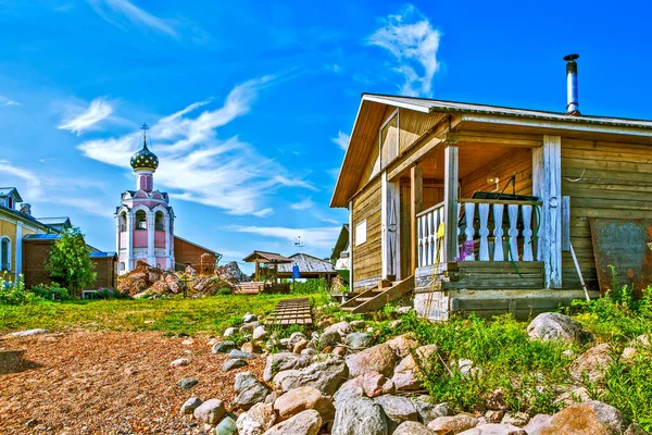Outbuildings Assumption Church Bell Tower Spaso Kamenny Monastery Stone Island — Stockfoto