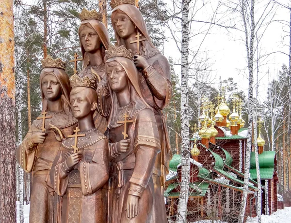 Monument Över Kejsar Nikolaus Barn Ganina Yama Ekaterinburg Datum För — Stockfoto