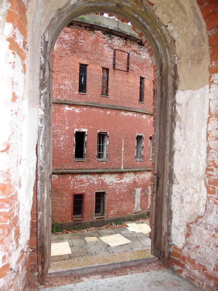 Fuerte Emperador Alejandro Plaga Vista Desde Ventana Patio Kronstadt San — Foto de Stock