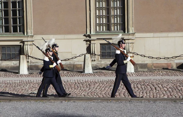 Stockholm Sweden April 2018 Photo Changing Guard Royal Palace — Stock Photo, Image