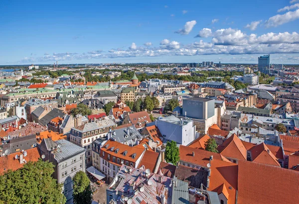 Riga Lotyšsko Srpna 2018 Fotografie Města Věže Kostela Petra — Stock fotografie