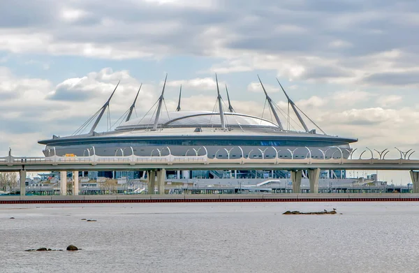 Gazprom Arena Sull Isola Krestovsky San Pietroburgo Russia Data Delle — Foto Stock