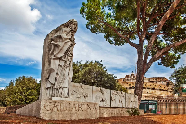 Roma Italia Septiembre 2017 Foto Monumento Catalina Siena — Foto de Stock