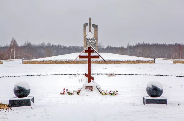 Porkhov Russia December 2018 Photo Memorial Victims Fascism Dulag 100 — Stock Photo, Image