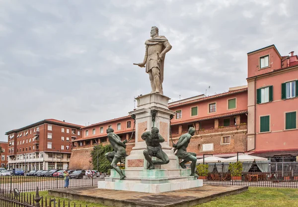 Livorno Italia Septiembre 2018 Foto Del Monumento Cuatro Moros —  Fotos de Stock