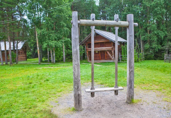 Columpio Madera Granero Dos Pisos Finales Del Siglo Xix Museo — Foto de Stock