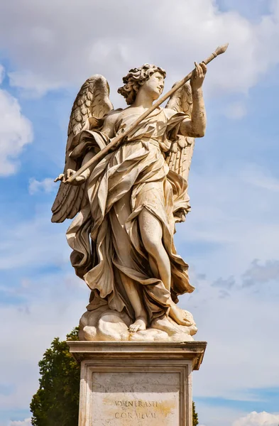 Engel Met Een Speer Brug Der Engelen Rome Italië — Stockfoto