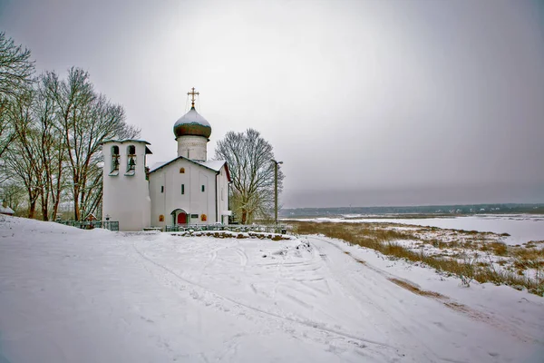 Church of Elijah the Prophet. Vybuty churchyard. Pskov region. Russia. Date of shooting December 23, 2018