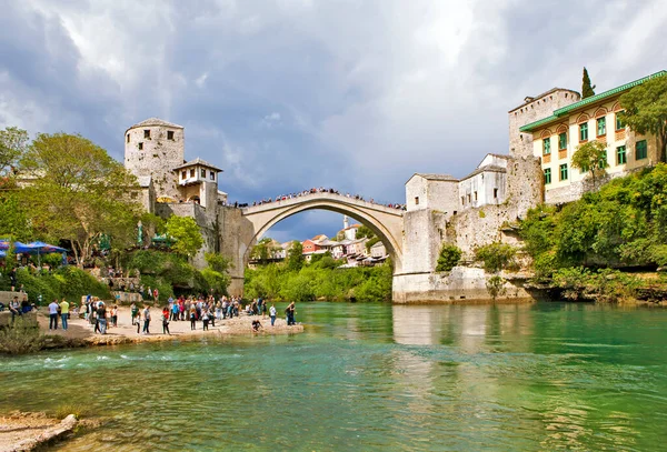 Mostar Bosnia Herzegovina May 2019 Photo Famous Old Bridge Neretva — 스톡 사진