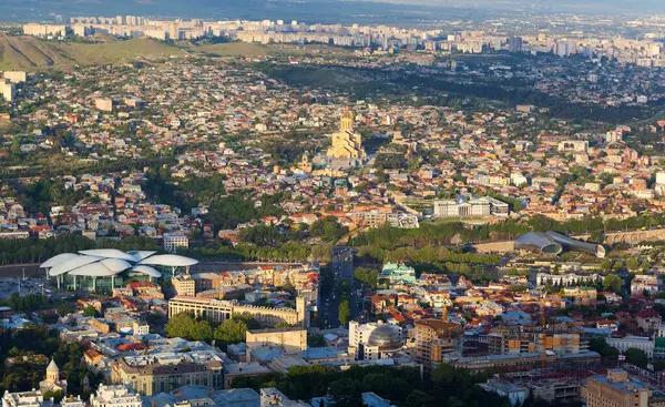 Fågelperspektiv Tbilisi Georgia Datum För Fotografering Maj 2017 — Stockfoto