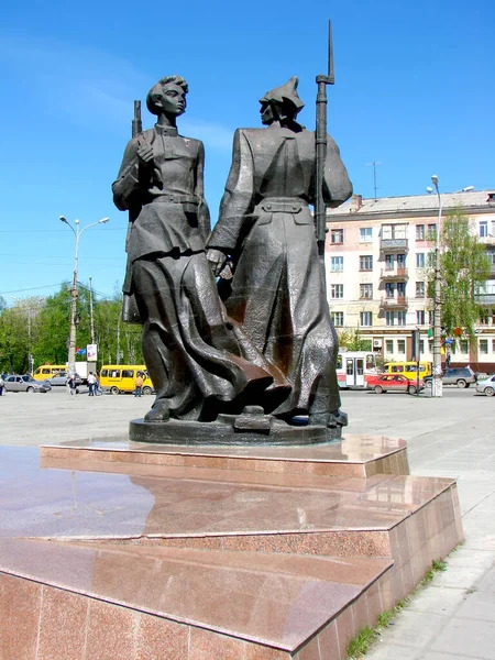 Monument First Komsomol Members Nizhny Tagil Sverdlovsk Region Russia Date — Stock Photo, Image