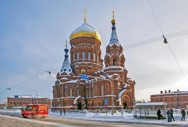 Kerk Van Epiphany Gutuyevsky Eiland Brick Style Petersburg Rusland — Stockfoto