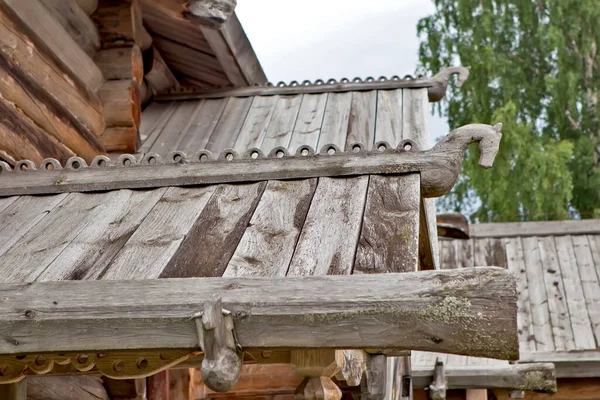 Malye Korely Russia 2017 Photo Details Roof Porch — 스톡 사진