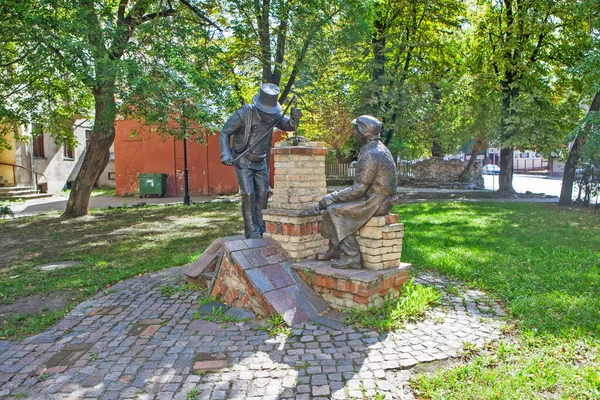 Riga Lettonia Agosto 2018 Foto Monumento Allo Spazzacamino Frammento Del — Foto Stock