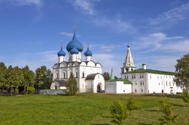 Suzdal Kremlin 'in Panoraması. Suzdal. Vladimir bölgesi. Altın yüzük. - Rusya. Tarih 2 Ağustos 2017.