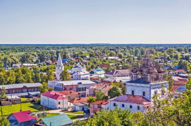 Tarihi merkezin manzarası manzarası. Gorokhovetler. Vladimir bölgesi. Rusya