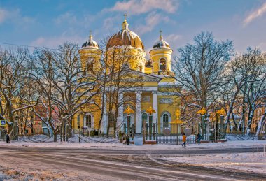 Şekil değiştirme Katedrali. St. Petersburg 'da. Çekim tarihi 12 Ocak 2019.