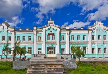 Kamyshlov, Sverdlovsk bölgesindeki tren istasyonu. - Rusya. Çekim tarihi 26 Temmuz 2017