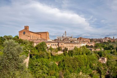 Yaşlı Siena 'nın panoraması. İtalya. Çekim tarihi 15 Eylül 2018