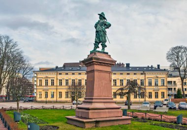 TURKU, FINLAND - 29 Nisan 2018: Turku Peru Brahe Valisine Anıt Fotoğrafı
