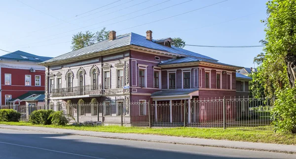 Dydin Ház Zeneiskola Faépítészet Ház Utcán Gogol Vologda Vagyok Oroszország — Stock Fotó