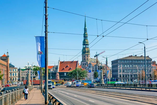 Riga Latvia August 2018 Foto Van Kerk Van Peter Stenen — Stockfoto