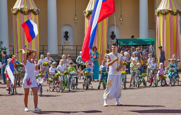 Petersburg Russia Luglio 2015 Foto Apertura Una Sfilata Bicicletta Bambini — Foto Stock