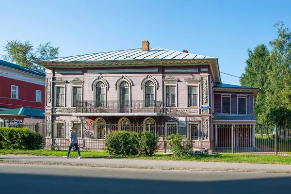 Dydin Evi Müzik Okulu Tahta Mimari Caddedeki Gogol Vologda Rusya — Stok fotoğraf