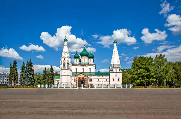 Church of Elijah the Prophet. View of the temple from the Soviet Square. Yaroslavl. Gold ring. Russia