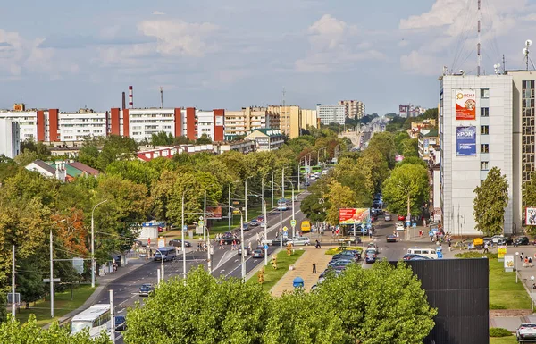 Avenida Masherov Vista Desde Arriba Brest Belarús Fecha Del Rodaje —  Fotos de Stock