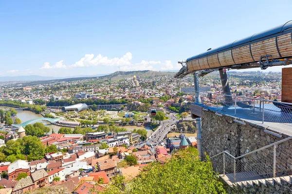 Utsikt Över Staden Tbilisi Från Övre Stationen Linbanan Georgia Datum — Stockfoto