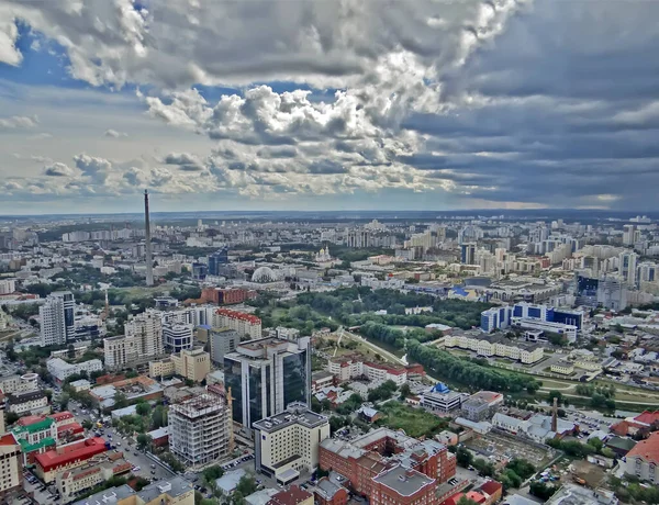 Stadslandschap Uitzicht Vanaf Vysotsky Wolkenkrabber Ekaterinburg Datum Van Filmen Juli — Stockfoto