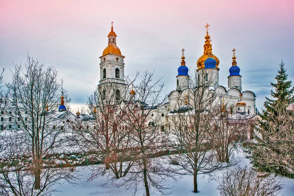 Holy Protection Sophia Assumption Cathedrals Kremlin Tobolsk Tyumen Region Russia — Stock Photo, Image