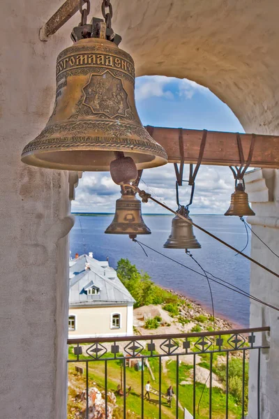 Bells Assumption Church Bell Tower Spaso Kamenny Monastery Stone Island — Stock Photo, Image