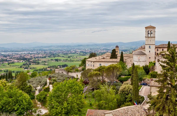 Assisi Italien Utsikt Över Staden Och Dess Omgivningar Bergssidan Datum — Stockfoto