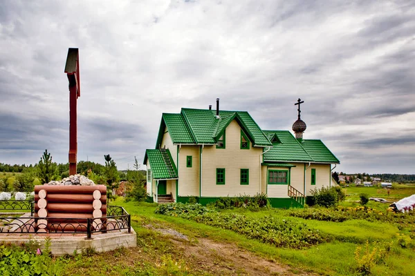 Iglesia San Nicolás Monasterio San Juan Teólogo Ershovka Región Arhangelsk — Foto de Stock