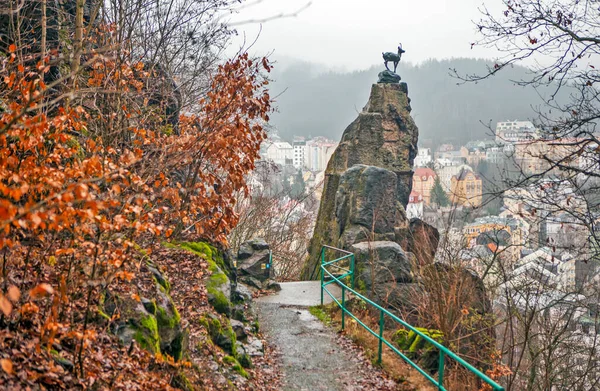 Heykel Serna Kamzik Karlovy Vary Çek Cumhuriyeti Tarih Aralık 2015 — Stok fotoğraf