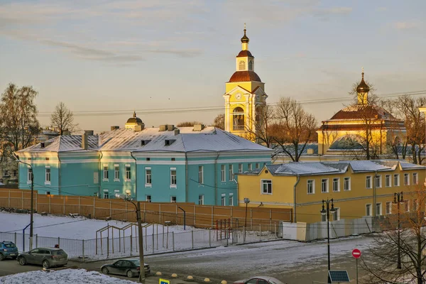 Kaupunki Maisema Kanssa Kirkolliskokous Katedraali Viipuri Leningradin Alue Venäjä 2018 — kuvapankkivalokuva