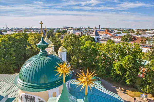 Panorama Van Yaroslavl Uitzicht Vanaf Klokkentoren Van Het Transfiguratie Klooster — Stockfoto