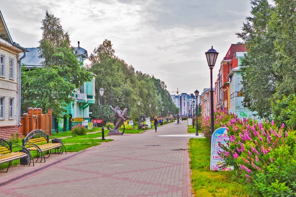 Chumbarov Luchinsky Caddesi Arkhangelsk Rusya Tarih Ağustos 2017 — Stok fotoğraf