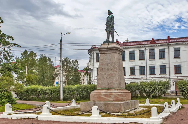 Monumento Pedro Magno Arkhangelsk Fundido Según Modelo Del Escultor Mark —  Fotos de Stock
