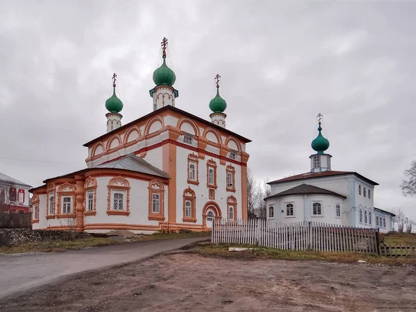 Die Kirchen Archangelsk Und Spasskaja Solikamsk Territorium Perm Russland Drehdatum — Stockfoto