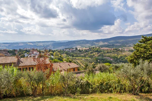 Hügelige Landschaften Der Toskana Italien — Stockfoto