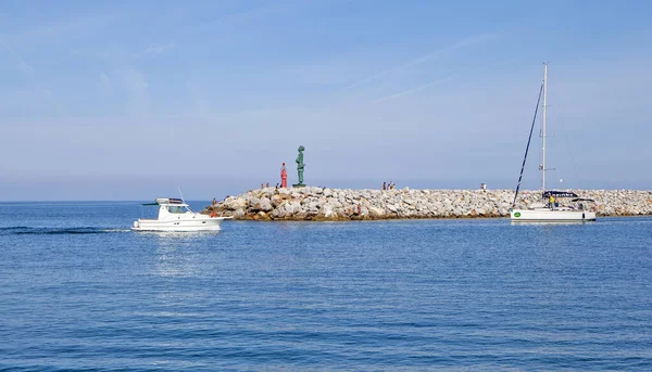 San Vincenzo Italia Septiembre 2018 Foto Breakwater Con Faro Monumento — Foto de Stock